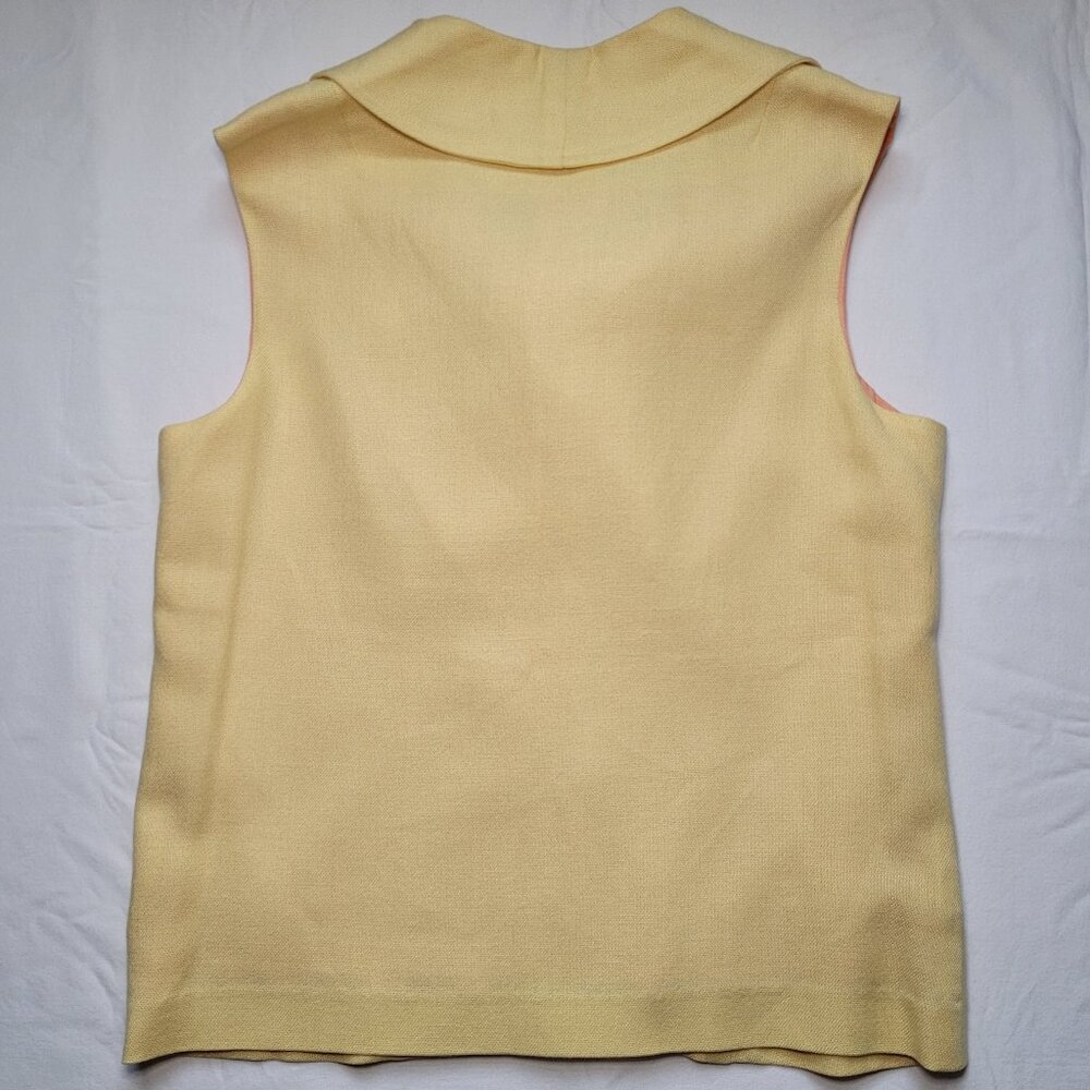 Vtg Bette of California Yellow Sleeveless Vest Custom Match Mates Quiet Luxury - Picture 2 of 8